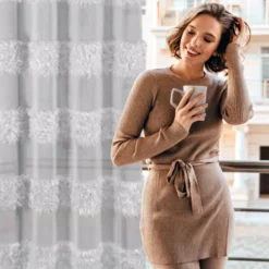 Firana 140 x 250 Dekoracyjna Gotowa Margaret Srebr