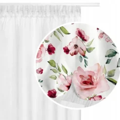 Firana 140 x 250 Dekoracyjna Rosally Taśma Róż