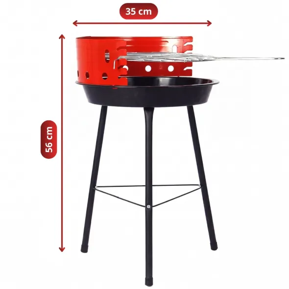 Grill Węglowy Okrągły Turystyczny Ruszt Gardo