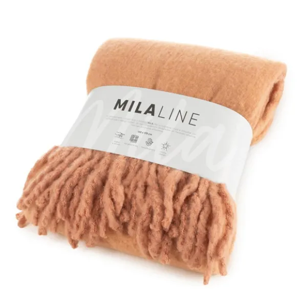 Koc Moherowy 130 x 170 z Frędzlami Moher 9 Cegł