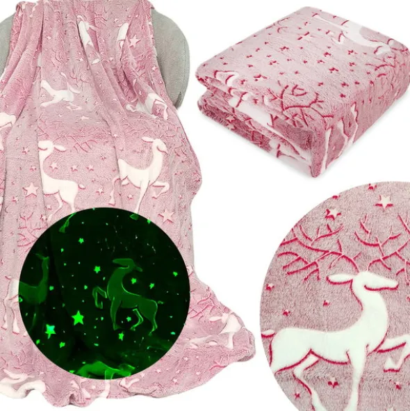 Koc Świąteczny 150 x 200 Mikrofibra Fluorescencyjna Peter 17