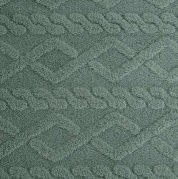 Koc 200 x 220 Design Mikrofibra Warkocz Mięta