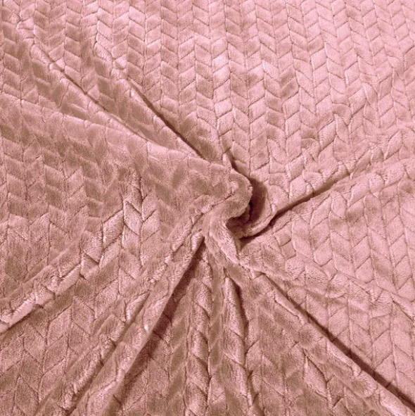 Koc 220 x 200 Mikrofibra Design Cindy Pudrowy Róż