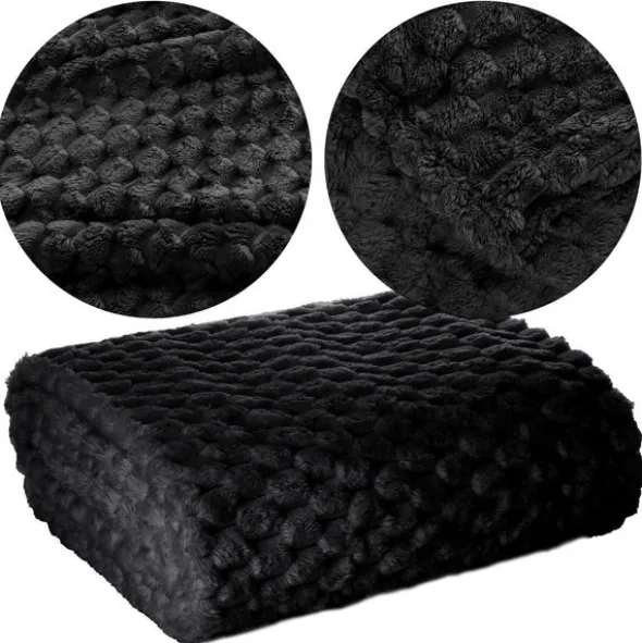 Koc 200 x 220 Mikrofibra Design Cindy6 Czarny