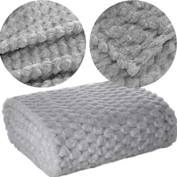 Koc 200 x 220 Mikrofibra Design Cindy6 Srebrny