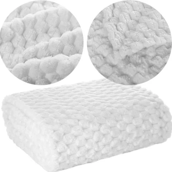 Koc 130 x 160 Mikrofibra Design Cindy6 Biały