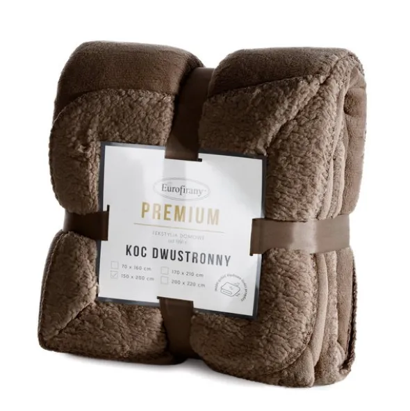Koc 170 x 210 Mikrofibra Dwustronny Tedy C.Brąz