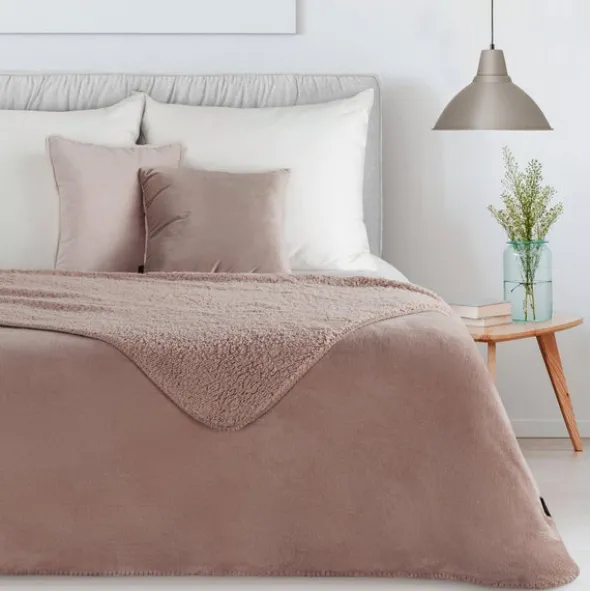 Koc 170 x 210 Mikrofibra Dwustronny Tedy Mocha
