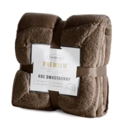 Koc 200 x 220 Mikrofibra Dwustronny Tedy C.Brąz