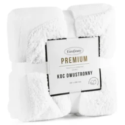 Koc 200 x 220 Mikrofibra Dwustronny Tedy Biały