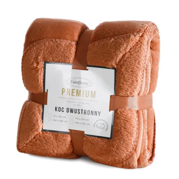 Koc 170 x 210 Mikrofibra Dwustronny Tedy Cegła