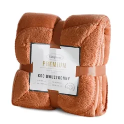Koc 200 x 220 Mikrofibra Dwustronny Tedy Cegła