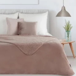 Koc 200 x 220 Mikrofibra Dwustronny Tedy Mocha