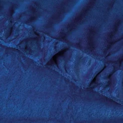Koc 150 x 200 Mikrofibra Falbanka Ruffly Granatowy