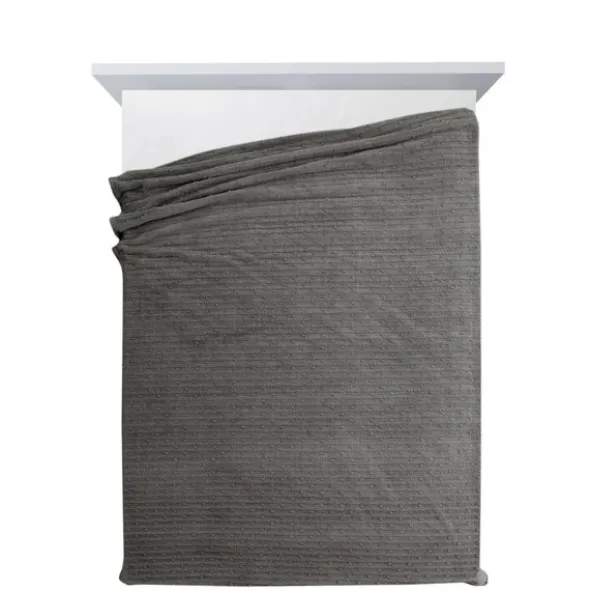 Koc 150 x 200 Mikrofibra Tłoczona Lisa Stal
