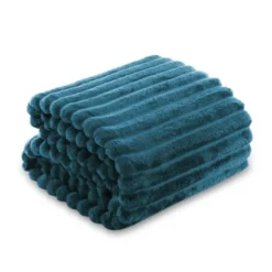 Koc 160 x 200Mikrofibra Tłoczona Pasy Nuvio 11