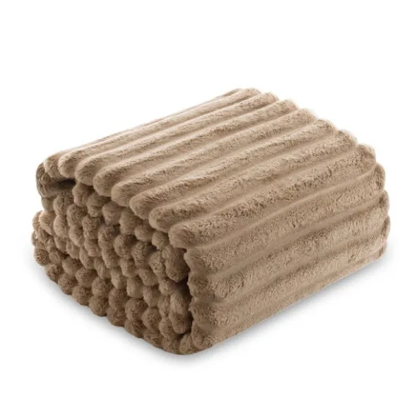 Koc 200 x 220Mikrofibra Tłoczona Pasy Nuvio 06