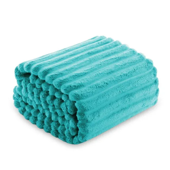Koc 160 x 200Mikrofibra Tłoczona Pasy Nuvio 13
