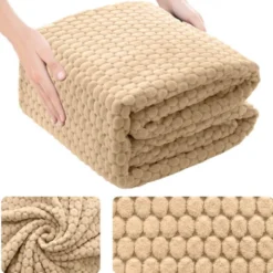 Koc 200 x 220 Mikrofibra Tłoczona Pluszowa Ala Koła 3D 07