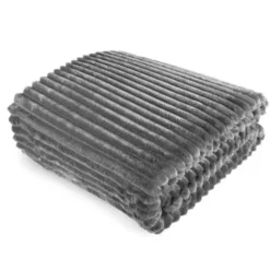 Koc 200 x 220 Mikrofibra Tłoczony Ardea Pasy 10