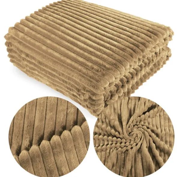 Koc 200 x 220 Mikrofibra Tłoczony Ardea Pasy 58
