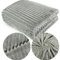 Koc 200 x 220 Mikrofibra Tłoczony Ardea Pasy 44
