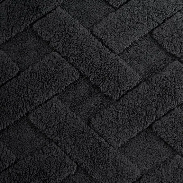 Koc 70 x 160 Pluszowy Jodełka Caro Czarny