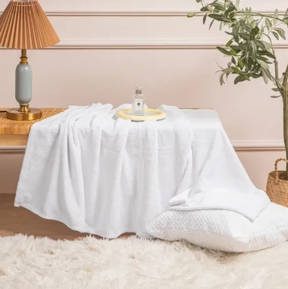 Koc 70 x 150 Pluszowy Mikrofibra Willy Biały