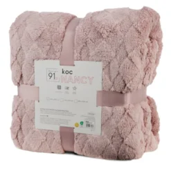 Koc 170 x 210 Tłoczony Pluszowy Nancy Puder