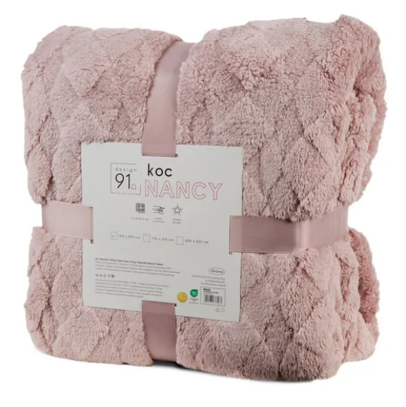 Koc 170 x 210 Tłoczony Pluszowy Nancy Puder