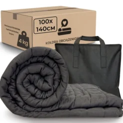 Kołdra 100 x 140 Obciążeniowa Sensoryczna dla Dzieci Grafit Nel 4 kg