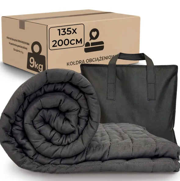 Kołdra 135 x 200 Obciążeniowa Sensoryczna dla Dorosłych Grafit Nel 9 kg