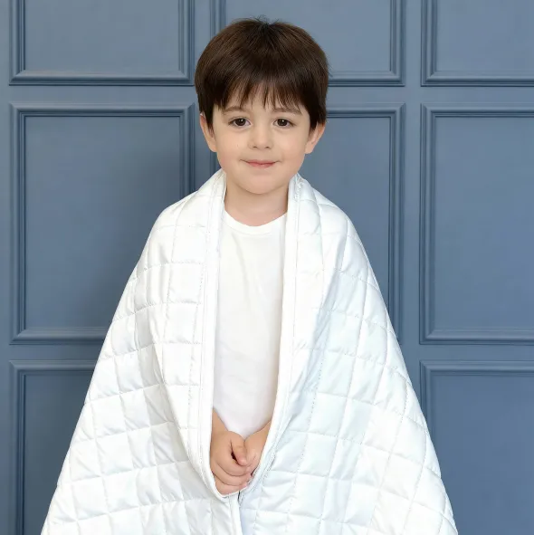 Kołdra 90x120 Obciążeniowa Sensoryczna dla Dzieci Biała Nel2 4 kg