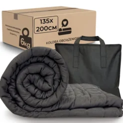 Kołdra 135 x 200 Obciążeniowa Sensoryczna dla Dorosłych Grafit Nel 6 kg