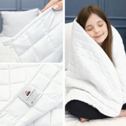 Kołdra 100x140 Obciążeniowa Sensoryczna dla Dzieci Biała Nel2 4 kg