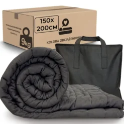 Kołdra 150 x 200 Obciążeniowa Sensoryczna dla Dorosłych Grafit Nel 9 kg