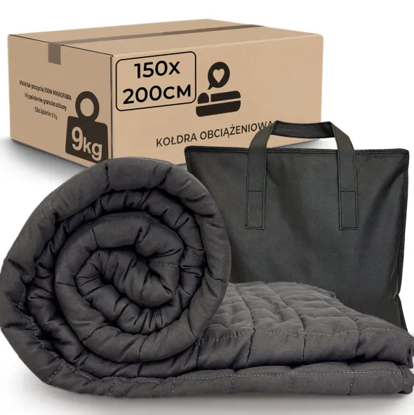 Kołdra 150 x 200 Obciążeniowa Sensoryczna dla Dorosłych Grafit Nel 9 kg