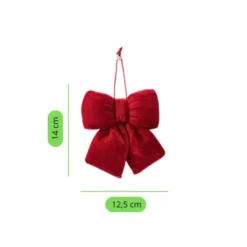 Kokarda 12,5 x 14 Świąteczna Welurowa Holly Bow 01