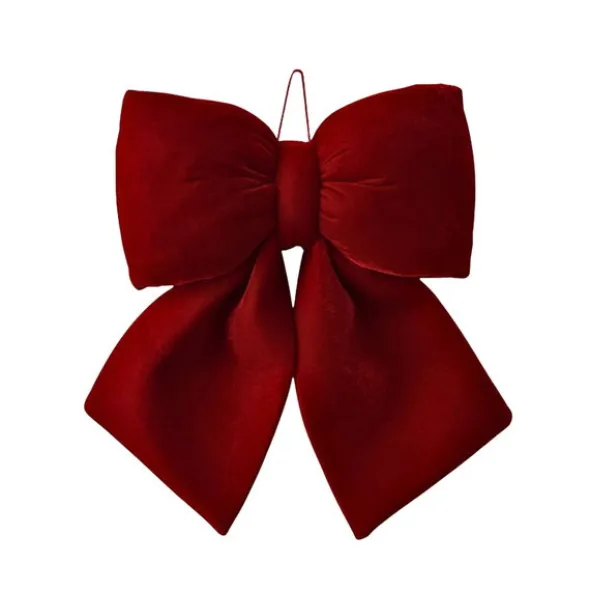 Kokarda 12,5 x 14 Świąteczna Welurowa Holly Bow 02