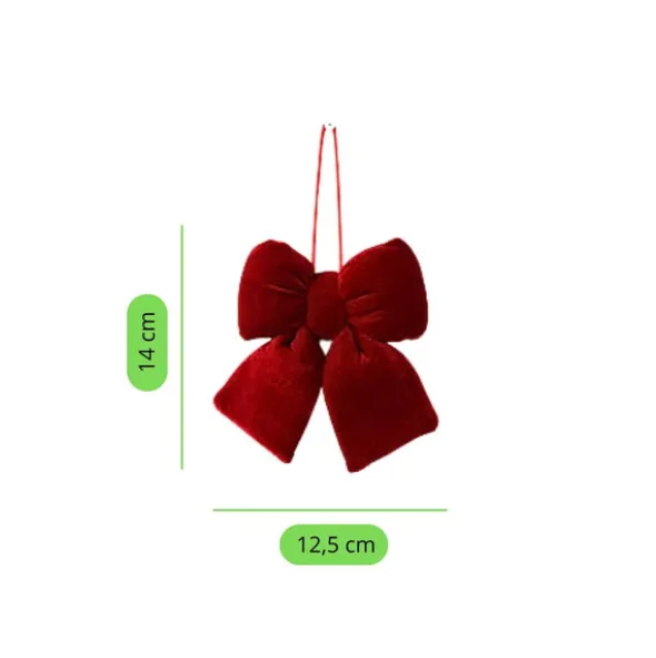Kokarda 12,5 x 14 Świąteczna Welurowa Holly Bow 02