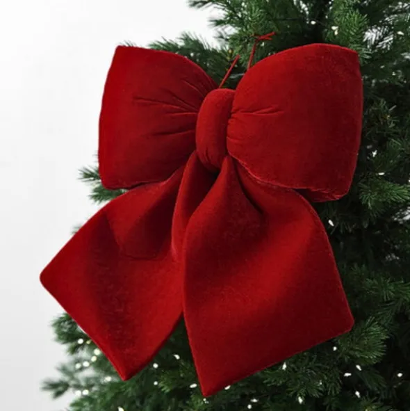 Kokarda 20 x 20 Świąteczna Welurowa Holly Bow 02