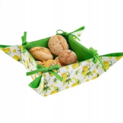 Koszyk 23 x 23 x 7 na Pieczywo Bawełna Lemon