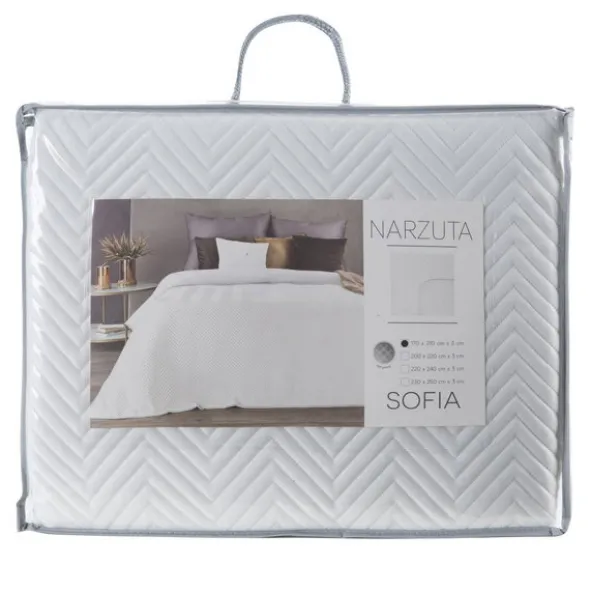Narzuta 170 x 210 Dekoracyjna Welurowa Sofia Biel