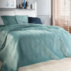 Narzuta 230 x 260 Dekoracyjna Welurowa Sofia Mięta