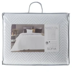 Narzuta 70 x 160 Dekoracyjna Welurowa Sofia Biel