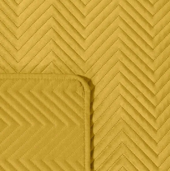 Narzuta 220 x 240 Dekoracyjna Welurowa Sofia Musztard