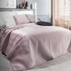 Narzuta 220 x 240 Dekoracyjna Welurowa Sofia Puder1