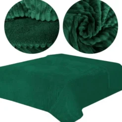 Narzuta 200 x 220 Dwustronna Capri Ciemna Zieleń