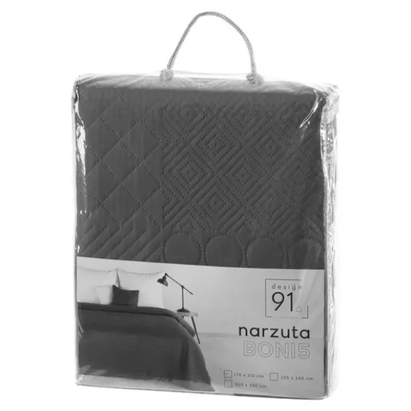 Narzuta 170 x 210 Pikowana Dekoracyjna Boni5 Grafit