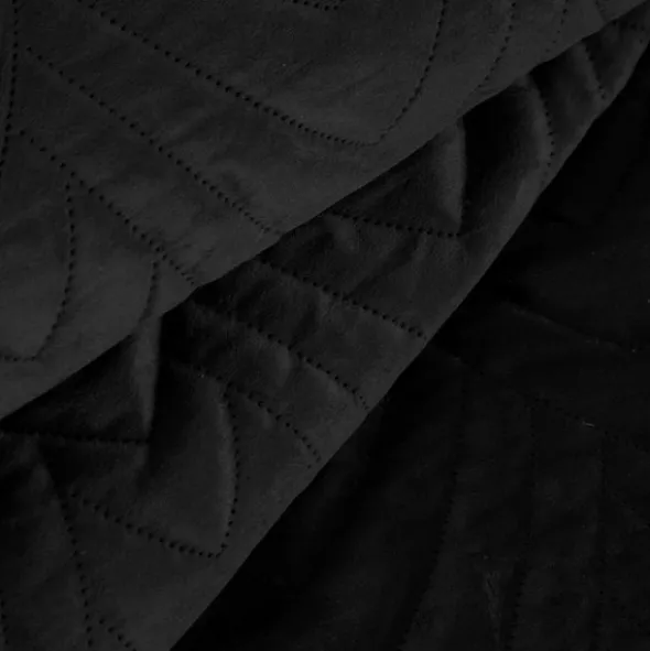 Narzuta 170 x 210 Pikowana Velvet Luiz6 Czarny